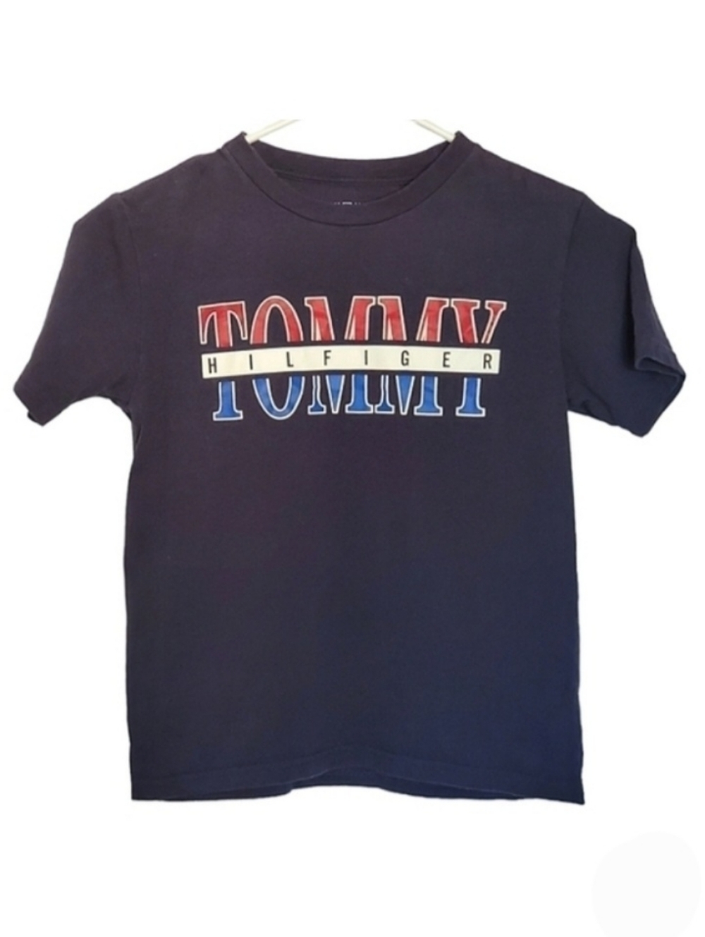 K1041 * Tommy Hilfiger Boys Logo Tee Blue Size S (8/10)
